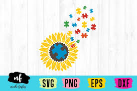 Download icon font or svg. Sunflower Autism Svg Cut File 530733 Cut Files Design Bundles