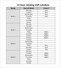 How does a 3 crew 12 hour shift work. 12 Hour Shift Schedules For 7 Days A Week