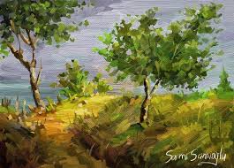 Artrage De Resim Spatulasi Ile Manzara Calismasi Ressam Sami Samioglu Blog Sitesi Resim Manzara Sanatsal Resimler