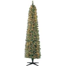 7ft Pre Lit Artificial Cashmere Pencil Christmas Tree Clear Lights By Ashland Pencil Christmas Tree Small Space Christmas Tree Primitive Christmas Decorating