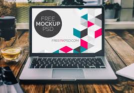 Realistic Laptop Mockup Noutbuk Upakovka