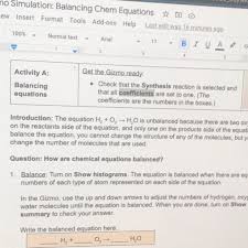 Being able to balance chemical equations is a key chemistry skill. Balancing Equations Check That The Synthesis Reaction Is Selected And That All Coefficients Are Set Brainly Com