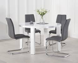 Senglida white dining table round small office table conference table coffee meeting table for office boardroom kitchen living nathan james amalia round marble bistro dining table with legs in wood finish and faux white carrara marble table top. Atlanta 120cm White High Gloss Round Dining Table With Tarin Chairs