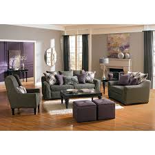 Caterina Upholstery 2 Pc Living Room W Accent Chair Furniture Com Purple Living Room Purple Living Room Furniture Living Room Grey