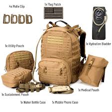 ミリタリー バックパック サバゲー 大容量 防水 MOLLE リュックサック サバイバル アウトドア 登山 キャンプ マルチカム グリーン