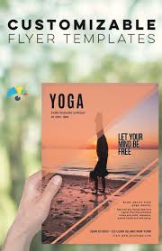 The yoga center is a tranquil and serene studio that has no mirrors to distract students from the inward focus of their practice and the moment to moment nature of yoga. Yoga Flyer Template For Your Own Yoga School Or Private Classes Templates Design Yoga Flyers Promotion Yoga Flyer Yoga Poster Design Flyer