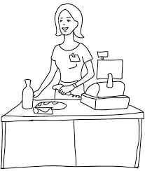 Inside Supermarket Cashier Coloring Page Coloring Pages Coloring Pages For Kids Color