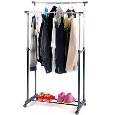 Order by 6 pm for same day shipping. Felji Double Heavy Duty Rail Adjustable Portable Clothes Hanger Rolling Garment Rack Walmart Com Walmart Com