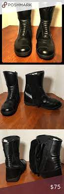Bilt Hipora Black Leather Motorcycle Moto Boots Boots Black Leather Moto Boots