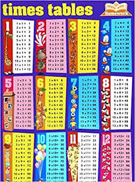 times table wall chart wall charts amazon co uk