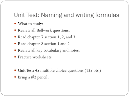 Test 1a (module 1) p. Unit Test Naming And Writing Formulas Ppt Download