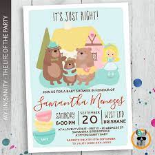 Goldilocks Baby Shower Invitation It S Just Right Little Bear Is On The Way Lets Celebrate With A Ba Baby Shower Gender Neutral Party Baby Bear Baby Shower
