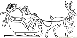 Download this running horse printable to entertain your child. Santa On Sleigh Coloring Page For Kids Free Santa Claus Printable Coloring Pages Online For Kids Coloringpages101 Com Coloring Pages For Kids