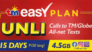 With your easy account, you know where you stand. Tm Easy Plan 150 Unli Calls To Globe Tm Unli Allnet Texts Free Fb Pinoytechsaga