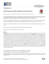 Un rapport évaluant l'état de santé des français dessine une population globalement en bonne santé, avec des. Pdf Cancer Du Poumon Au Maroc Oriental Ou En Sommes Nous