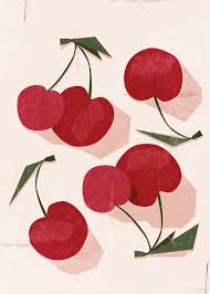 Cherries Art Print Cherry Art Printable Abstract Fruit Etsy In 2021 Fruit Art Print Fruit Wall Art Cherries Painting