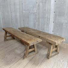 Six legs, and raised arms at the. Pair Of Antique Oak Wood Plank Benches Sold Rustic Wood Bench Oak Planks Wood Planks