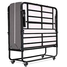 Smile Back Folding Bed Rollaway Bed With Mattress For Adults Fold Foldable Guest Beds Portable Beds Twin Size 5 Roll Away Beds Folding Beds Folding Bed Frame