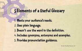 Writing Tip: 5 Elements Of A Good Glossary - The Word Factory