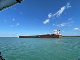 Sighting of a 1000 foot cargo ship on Lake Huron near Mackinac ...