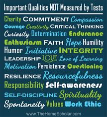 Qualities Not Measured By Tests Free Printable Poster Homeschool Quotes Character Qualities Personal Qualities