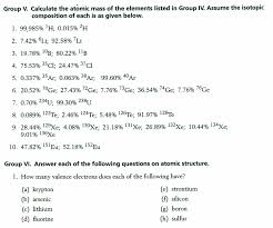 Which element has the greatest average atomic mass? Calculate Atomic Mass Of The Elements Assuming The Isotopic Composition Is Given Yeah Chemistry
