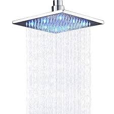 Senlesen 8 Inch Solid Square Led Light Rain Shower Head High Pressure Rainfall Shower Head Polished Chrome Be Rain Shower Head Rainfall Shower Head Rain Shower