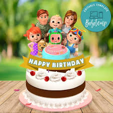 The coco melon theme cakes for your little one's special birthday! Printable Cocomelon Birthday Cake Topper Template Diy Bobotemp