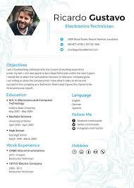 Crafting a technical support specialist resume that catches the attention of hiring managers is paramount to getting the job, and livecareer is here to help you stand out from the. Technician Resume Template 8 Free Word Pdf Documents Download Free Premium Templates