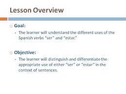 Ser Vs Estar Advance Organizer Model Lesson Presentation