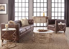 Christopher knight home 236671 versailles tufted top ottoman coffee table, light beige. Cigar Antique Brown Top Grain Leather Sofa Gold Nailheads