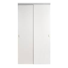 Get free shipping on qualified 48 x 80 bifold doors or buy online pick up in store today in the doors & windows department. Impact Plus 48 In X 80 In Smooth Flush Solid Core Primed Mdf Interior Closet Sliding Door With Chrome Trim Sfp342 4880c The Home Depot