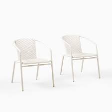 All Weather Wicker Stacking Chair Set Of 2 Outdoor Wicker Chairs Outdoor Stacking Chairs Modern Outdoor Chairs