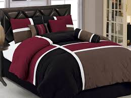 Amazon Com 7 Pieces Burgundy Brown Black Quilted Patchwork Comforter Set Queen Size King Size Comfo Comforter Sets Queen Comforter Sets Luxury Bedding Sets