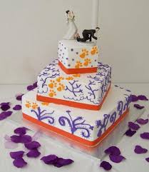 Clemson Tigers Wedding Cake Project On Craftsy Com Tiger Cake Square Wedding Cakes Cake