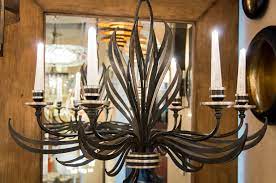 Fine Art Lamps Villandry Chandelier Features Black And Silver Two Tone Metal Work That Looks Almost Like Flames Hand Blown Glass Candle Covers At Northwest
