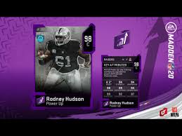 Hudson was limited friday and is listed as questionable. Power Up Expansion Rodney Hudson Maddenultimateteam