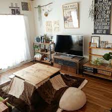リビング 賃貸 diy もちもちクッション ニトリ などのインテリア実例 2016 01 10 17 43 35 roomclip ルームクリップ 日本のリビングルーム インテリア こたつ インテリア