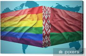Det betyr vanligvis hviterussland, hviterussisk eller i hviterussland. Lerretsbilde Vinkende Hviterussland Og Gay Flagg Pixers Vi Lever For Forandring