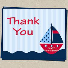 Red Nautical Baby Shower Thank You Cards Ahoy By Theinviteladyshop Nautical Baby Shower Boy Invitations Nautical Baby Shower Invitations Nautical Baby Shower