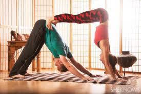 In our retreats, we share easy partner yoga poses like this one yogaposes8. Yoga For Two Please Couples Yoga Poses Couples Yoga Yoga Poses For Two