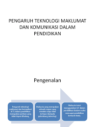 Ruang lingkup tajuknya sangat luas: Pengaruh Teknologi Maklumat Dan Komunikasi Dalam Pendidikan