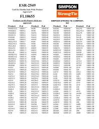 Check spelling or type a new query. Esr 2549 Fl10655 Simpson Strong Tie