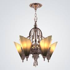 Bronze & brass palm tree chandelier Art Deco Chandelier 3d Model 39 Fbx Max Obj Free3d