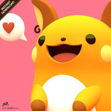Original 8x8 Cute 3d Pokemon Raichu Artwork Print Based From My 3d Kawaii Printable Artwork Pokemon Pokemon Art