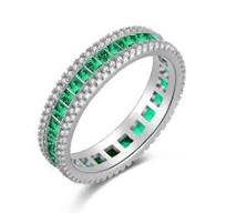 Green Nano Gemstone 925 Sterling Silver Jewelry Ring for ...