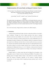 Maybe you would like to learn more about one of these? Pdf Implementation Of Lesson Study On Integral Calculus Course Erwin Harahap Academia Edu