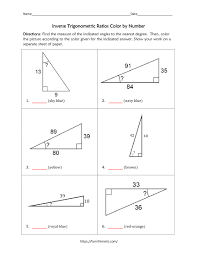 Free worksheets with answer keys. Inverse Trigonometric Ratios Color By Number Funrithmetic