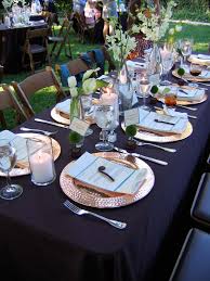 The navy and white check place cards were a lucky find several years ago, but this is the first time i've used them in a table setting. Gorgeous Copper Chargers Table Design By Jennifer Carroll Wedding Navy And Copper Wedding Navy And Copper Copper Wedding