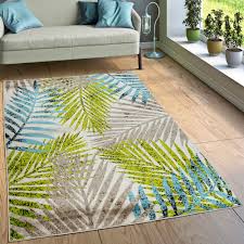 Teppich Urban Jungle Beige Grun Blau Teppichcenter24